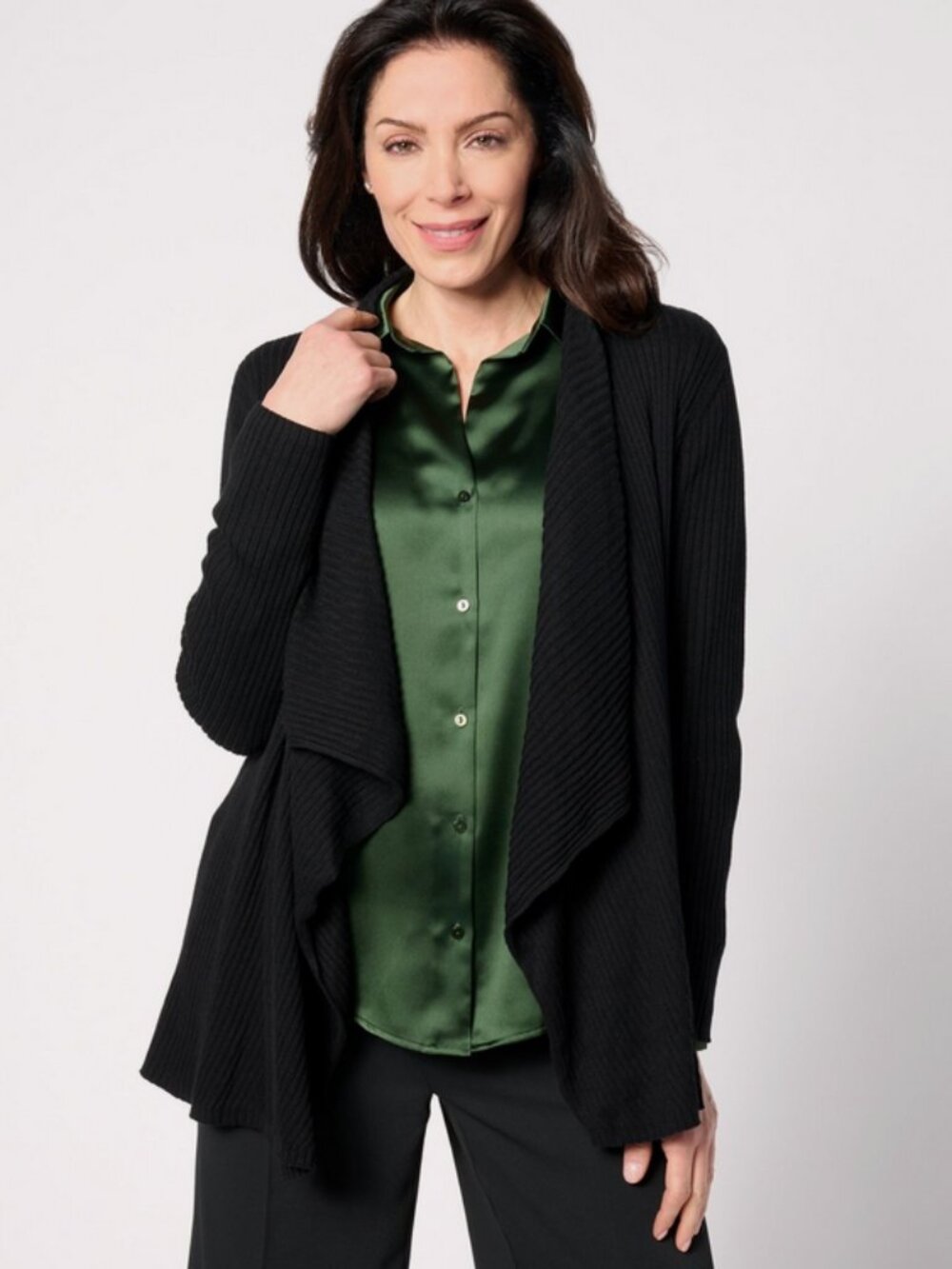 BEAUTIFUL by Lawrence Zarian Cardigan Sweater Black Size XXS